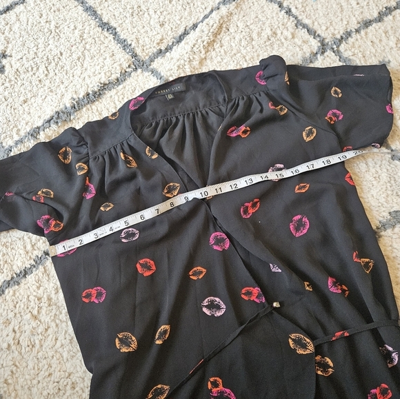 Forest Lily true wrap valentines novelty print mini dress size 6 - Picture 6 of 7